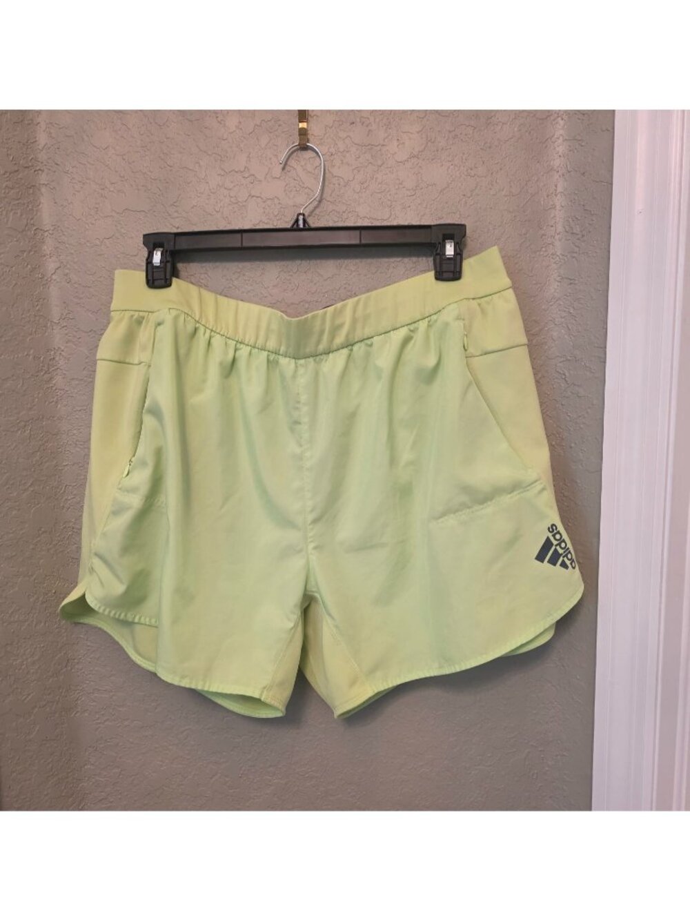 Adidas Ladies Neon Green Yellow Lightweight Performance Shorts XXL EUC